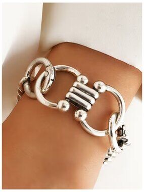 Oversized Statement Bracelet Hip-Hop Geometric Exaggerated Cuban Chain Urban